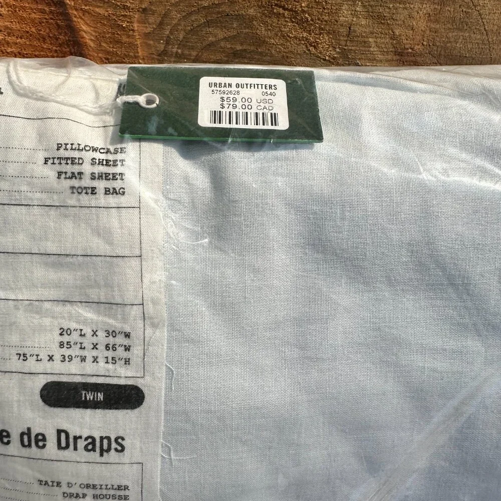 NWT Urban Outfitters Twin XL Sheet Set Mint Cotton OEKO TEX